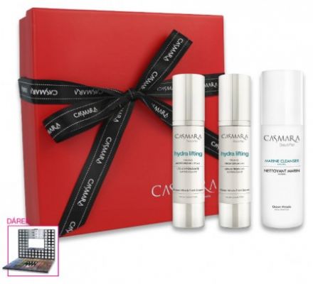 Casmara Ocean Miracle Vánoční sada - Zpevňující krém 30ml + Zpevňující sérum 30ml + Multifunkční odličovač 100ml + Paleta očních stínů 98ks x 1g Dárková sada