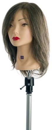 Labor Pro Cvičná hlava - 100% pravých vlasů Přírodní šedá 40 cm