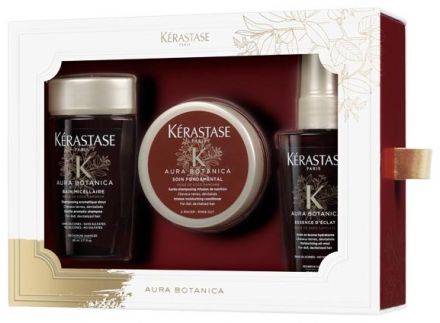 Kérastase Aura Botanica Set - Šamponová lázeň 80ml + Lehká péče 75ml + Olejová mlha 50ml Dárková sada
