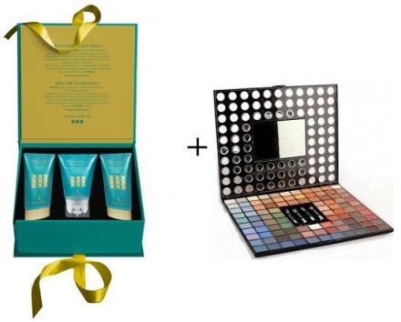 Keenwell Modeling Set - Tělový peeling 200ml + Lipo-redukční krém 150ml + Noční tělový krém 200ml + paleta očních stínů 147g Dárková sada