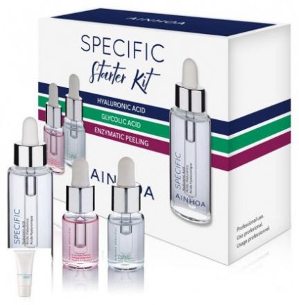 Ainhoa Specific Starter Kit - Kyselina Hyaluronová 50ml + Kyselina Glykolová 50ml + Enzymatický Peeling 12ml Dárková sada