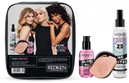 Redken One United Vánoční sada - One united sprej 150 ml + víceúčelový olej 100 ml + kartáč na vlasy 1 ks Dárková sada