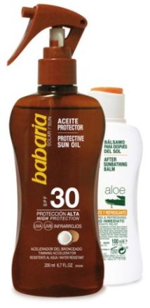 Babaria Sada na opalování - Olej na opalování SPF 30 200 ml + balzám po opalování 100 ml Dárková sada