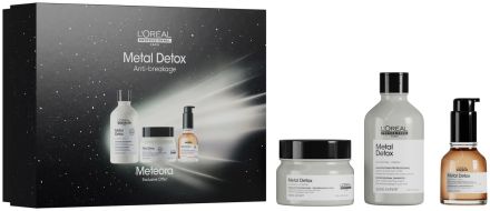 L´oréal Professionnel Serie Expert Metal Detox Trio Vánoční Set - Šampon 300 ml + maska 250 ml + olej 50 ml Dárková sada