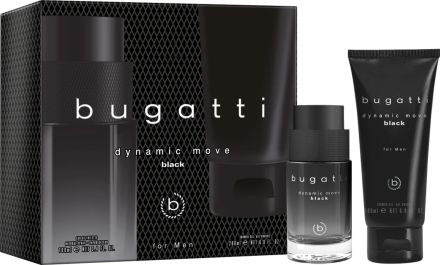 Bugatti Dynamic Move Black Set - EDT 100 ml + Sprchový gel 200 ml Dárková sada
