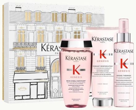 Kérastase Genesis Fondant Vánoční Set - Šampon Hydro-Fortifiant 250 ml + péče 200 ml + termo-ochranný krém 150 ml Dárková sada