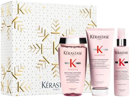Kérastase Genesis Vánoční Set 26 - Šampon Hydro-Fortifiant 250 ml + péče 200 ml + termo-ochranný krém 150 ml Dárková sada