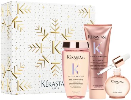 Kérastase Gloss Absolu Vánoční Set 26 - Šampon 250 ml + kondicionér 250 ml + olej 45 ml Dárková sada
