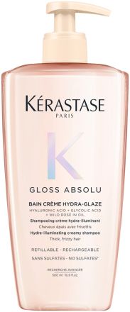 Kérastase Gloss Absolu Bain Créme Hydra-glaze - Hydratačně-rozjasňující krémová šamponová lázeň určená pro pevné krepaté vlasy 500 ml