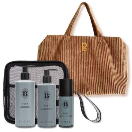 Björk Fukt Vánoční Set - Šampon 300 ml + kondicionér 250 ml + neoplachující kondicionér 150 ml Dárková sada