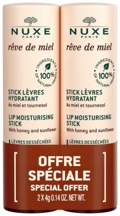 Nuxe Paris Rêve De Miel Lip Moisturizing Stick Duo - Hydratační tyčinka na rty 2 x 4 g Dárková sada