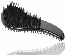 Detangler kartáč na vlasy s rukojetí pogumovaný Zebra - Bílo-černý