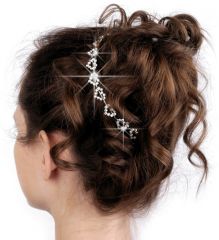 Štrasová ozdoba do vlasů srdíčka 1ks