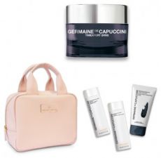 Germaine de Capuccini Timexpert SRNS Rose Nude Set - Denní regenerační pleťový krém 50 ml + Odličovač make-upu 125 ml + Pleťová voda 125 ml + Custom maska 50 ml + Růžový neceser Dárková sada
