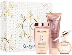 Kérastase Gloss Absolu Vánoční Set 26 - Šampon 250 ml + kondicionér 250 ml + olej 45 ml Dárková sada