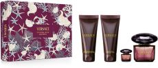 Versace Crystal Noir Vánoční Set - EDP 90 ml + EDP 5 ml + tělové mléko 100 ml + sprchový gel 100 ml Dárková sada