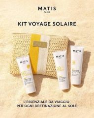 Matis Paris Réponse Soleil Travel Kit - Ochranný pleťový krém SPF 50+ 20ml + Ochranné tělové mléko SPF30 20ml + Zklidňující tělové mléko po opalování 20ml Dárková sada