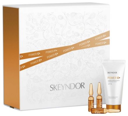 Skeyndor Power C+ Suchá pleť Sada - Energizující krém na normální až suchou pleť 50 ml + Koncentrát vitamínu C 14x1 ml Dárková sada