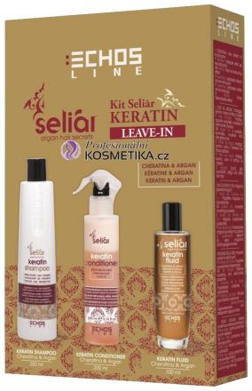 Echosline Seliar Keratin Kit Leave-In - Keratinový šampon 350 ml + Keratinový kondicionér 200 ml + Keratinový fluid 100 ml Dárková sada