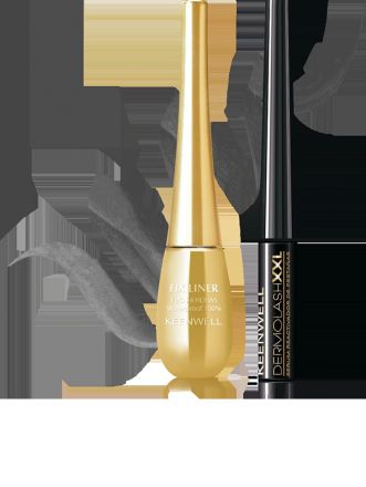 Keenwell Perfection Set - Tekuté oční linky Fix Liner 24h č.7 Dark Grey 9ml + Dermolash XXL serum 3,7ml Dárková sada