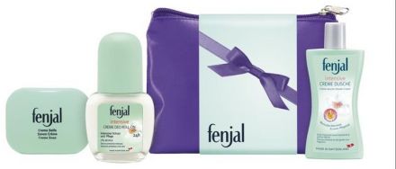 Fenjal Cestovní sada Krémové mýdlo 100 g + Krémový deodorant roll-on Intensive 50 ml + Tělové mléko Vitality 30 ml + Neceser Dárková sada