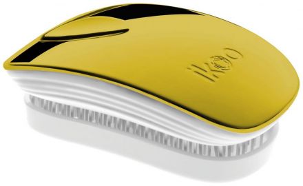 Ikoo Pocket Metallic White Soleil - Kartáč na vlasy bílo-zlatý