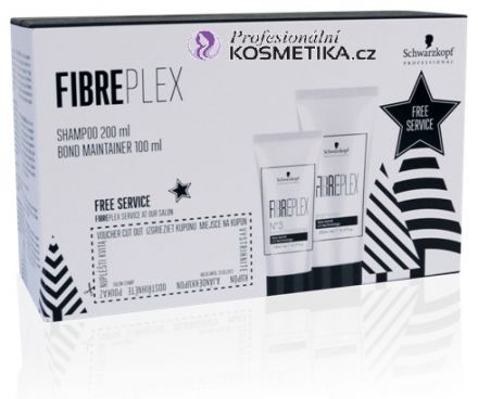 Schwarzkopf Fibreplex Vánoční sada - Čistící šampon 200ml + Udržovací kůra 100ml Dárková sada
