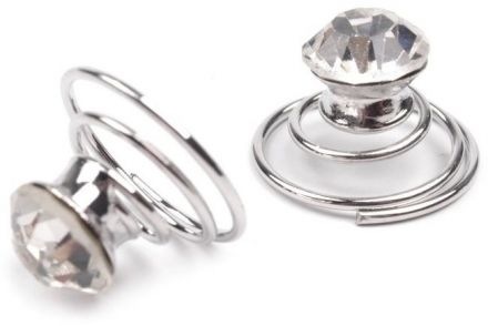 Spona do vlasů - pružinka s kamínkem krystal 1ks