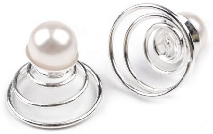 Spona do vlasů - pružinka s perličkou bílá 1ks