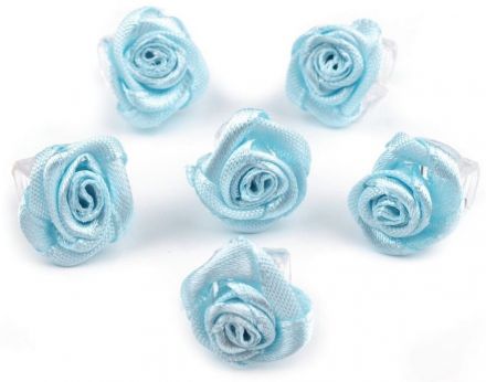 Skřipec do vlasů - růžička modrá 1ks