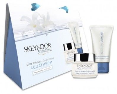 Skeyndor Aquatherm Letní Set - Hluboce zvláčňující krém FII 50ml + Revitalizační krém proti stárnutí 50ml (tuba) + Neceser Dárková sada