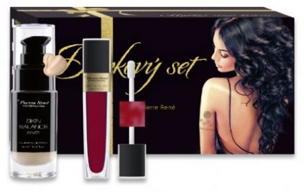 Pierre René Vánoční sada č.2 - Krycí make-up č.23 30ml + Dlouhotrvající rtěnka č.07 6ml + Ozdobné tetování Dárková sada