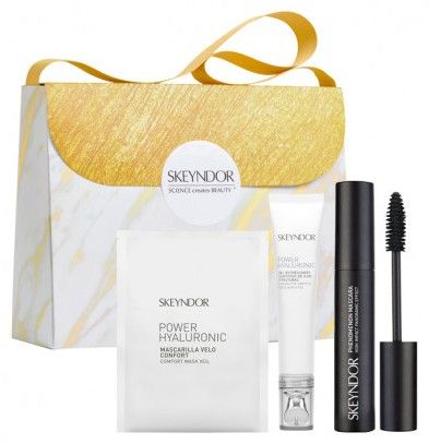Skeyndor Power Hyaluronic Eye Flawless Set - Posilující gel na okolí očí a řasy 15ml + Řasenka Phenomenon 10ml + Textilní maska Power Hyaluronic 1ks Dárková sada