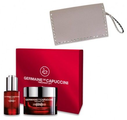 Germaine de Capuccini TImexpert lift (IN)2 Letní sada - Pleťový krém Supreme Definition 50 ml + zpevňující sérum 50 ml + Neceser Dárková sada