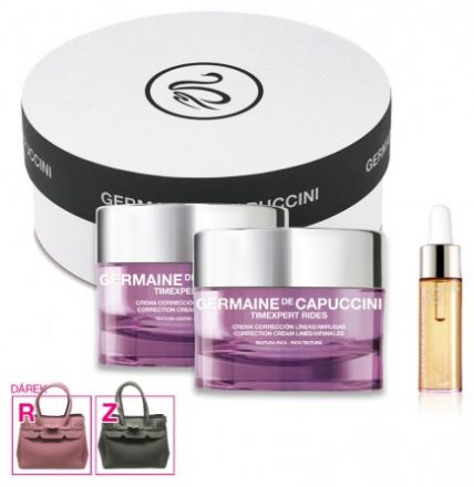 Germaine de Capuccini Timexpert Rides Vánoční Sada - Krém proti vráskám pro suchou pleť 50 ml + elixír 15 ml + kabelka Dárková sada