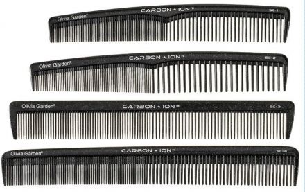 Olivia Garden Sada profesionálních karbonových hřebenů 4 ks