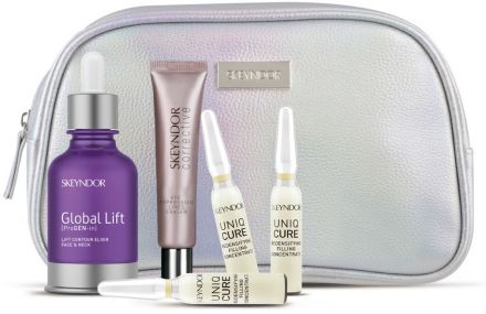Skeyndor Global Lift Set - Elixír Global lift 30ml + Oční krém Corrective 15ml + Koncentrát pro zhutnění pleti 3x2ml + Neceser Dárková sada