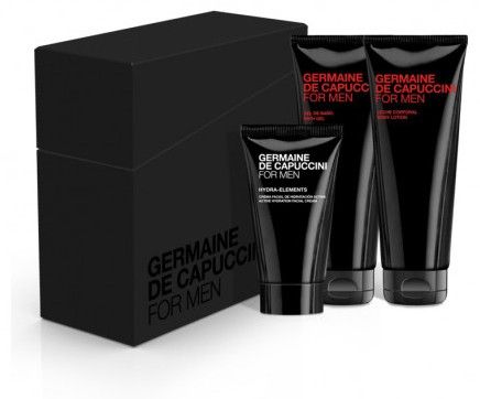 Germaine de Capuccini For Men Sada - Hydratační pleťový krém 50 ml + Sprchový gel 100 ml + tělové mléko 100 ml Dárková sada
