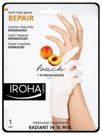 Iroha Hand Mask Gloves Repair Peach - Regenerační maska na ruce 2 x 9 ml