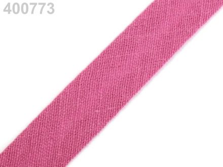 Šikmý proužek bavlněný zažehlený 14mm/25m Růžový