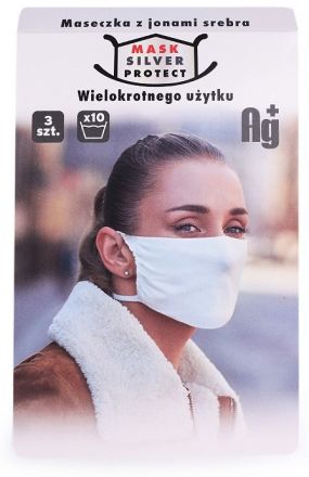 Rouška se stříbrem jednovrstvá bílá 1 ks