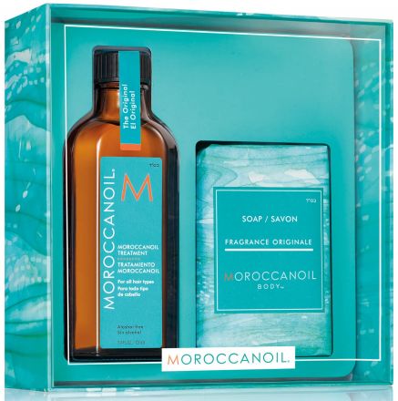 Moroccanoil Treatment Set - Olejová péče 100 ml + tuhé mýdlo 200 g Dárková sada