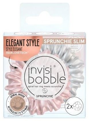 Invisibobble SPRUNCHIE SLIM Bella Chrome - Gumička do vlasů 2 ks