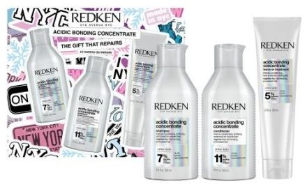 Redken Acidic Bonding Concentrate Vánoční Set - Šampon 300 ml + kondicionér 300 ml + bezoplachová péče 150 ml Dárková sada