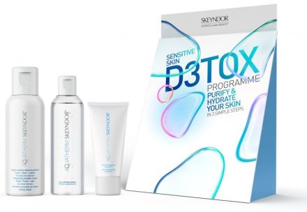 Skeyndor Aquatherm Detox Travel Set - Micelární voda 100 ml + termální čistící gel 75 ml + hydratační krém FII 25 ml Dárková sada