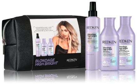 Redken Blondage High Bright Vánoční Sada - Šampon 300 ml + kondicionér 300 ml + rozjasňující péče 250 ml Dárková sada