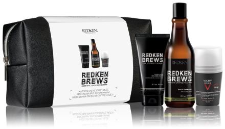 Redken Brews Vánoční Sada I - Šampon pro každodenní použití 300 ml + tvarovací pasta 150 ml + Pánský deodorant Vichy Homme 72H 50ml + Dárková sada