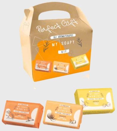 Labor Pro My Soapy Moment Perfect Gift - Mýdlo pomeranč 100g + Mýdlo citron 100g + Mýdlo broskev 100g Dárková sada