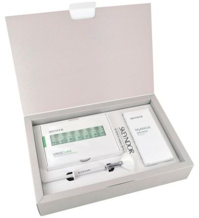 Skeyndor SOS Anti-stress Detox Set - Maska Mymask Dark Charcoal 150 ml + ampule SOS 7x2 ml + ampule obnovující 7x2 ml + ampule matifying 7x2 ml + štětec Dárková sada