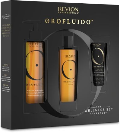 Orofluido The Wellness Hair and Body Set - Šampon 240 ml + elixír 100 ml + tělový krém 50 ml Dárková sada